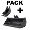 Pack godets 20 + 80 cm pour mini-pelle