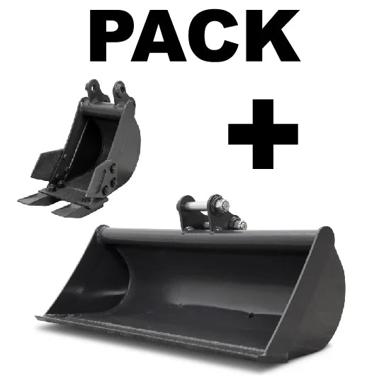 Pack godets 20 + 80 cm pour mini-pelle – vue produit
